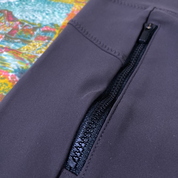 Athleta XS Zippered Dark Brown Leggings - Picture 3 of 5